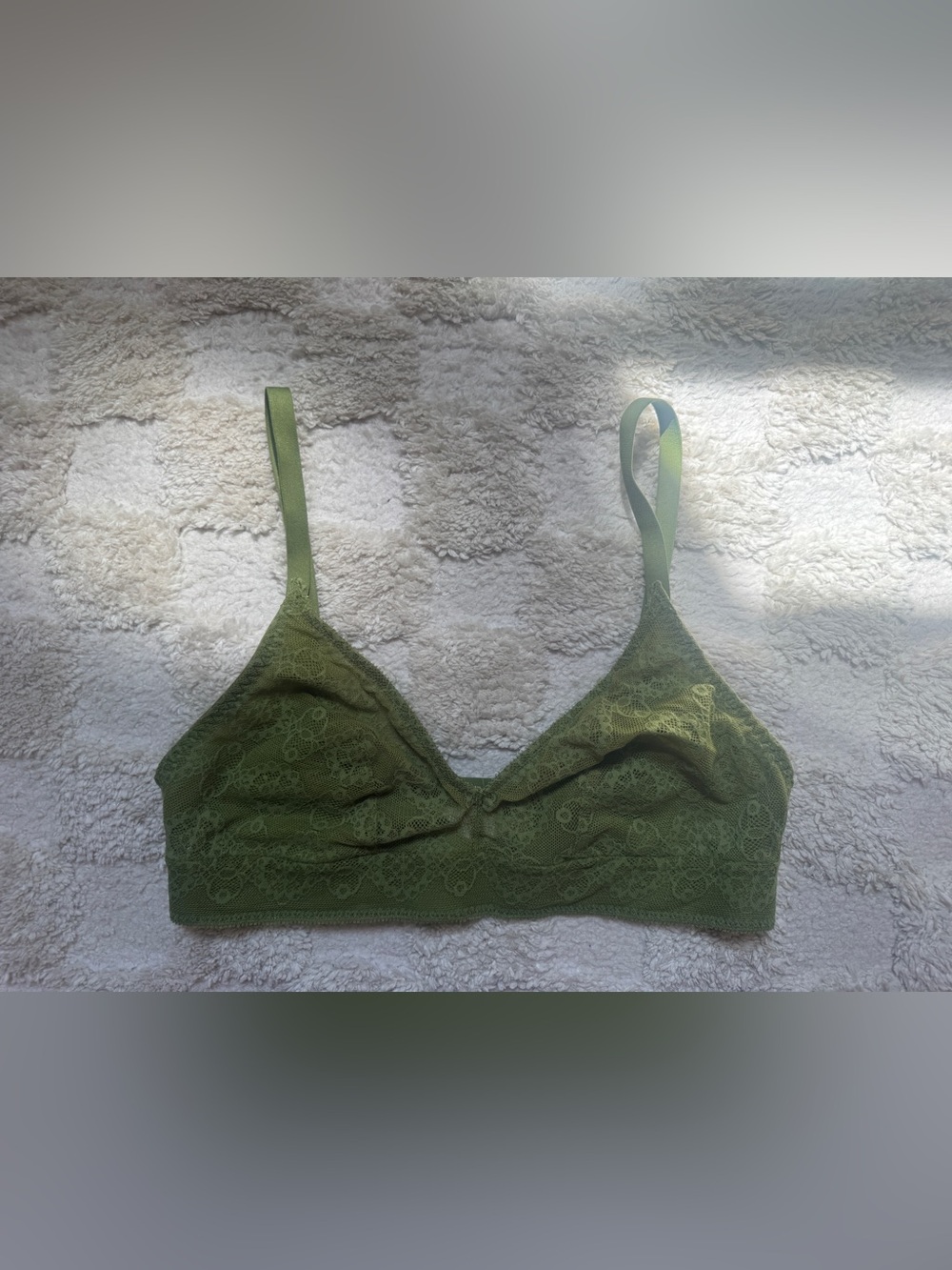 Etam Olive Green Lace Bralette